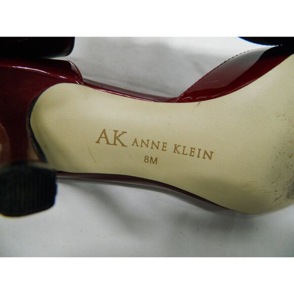 Anne Klein Womens Red Patent Leather Pointed Toe Heels Size 8M Low 3" Heel - Picture 4 of 15